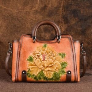 Tanned Leather Retro Handbag